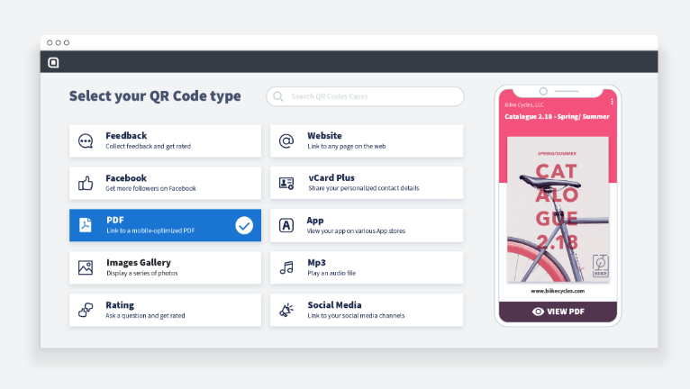 Start by selecting PDF in the app and upload your menu